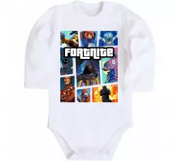 Дитячий бодік Fortnite GTA art Білий фото