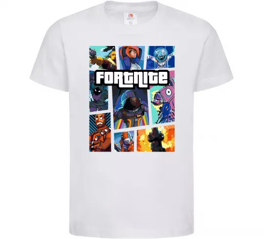 Детская футболка Fortnite GTA art Белый фото