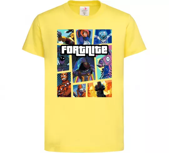 Детская футболка Fortnite GTA art Лимонный фото