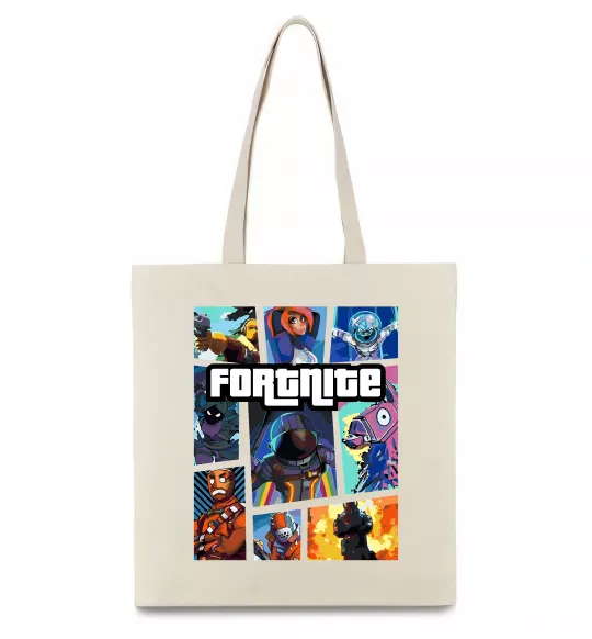 Еко-сумка Fortnite GTA art Бежевий фото