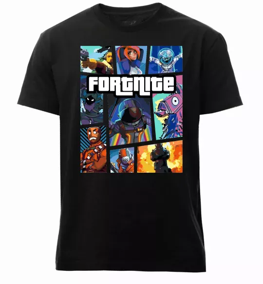 Чоловіча преміум футболка Fortnite GTA art Чорний фото