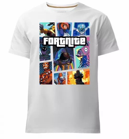 Чоловіча преміум футболка Fortnite GTA art Білий фото