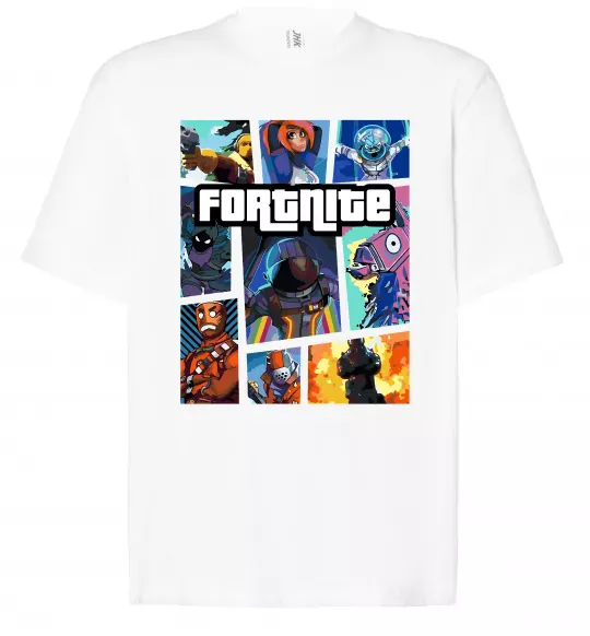Футболка Оверсайз Fortnite GTA art Белый фото