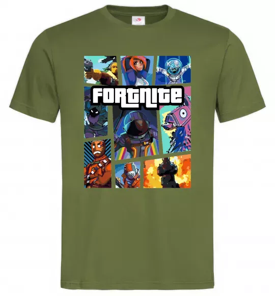 Чоловіча футболка Fortnite GTA art Оливковий фото