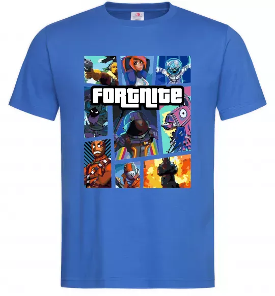 Чоловіча футболка Fortnite GTA art Яскраво-синій фото
