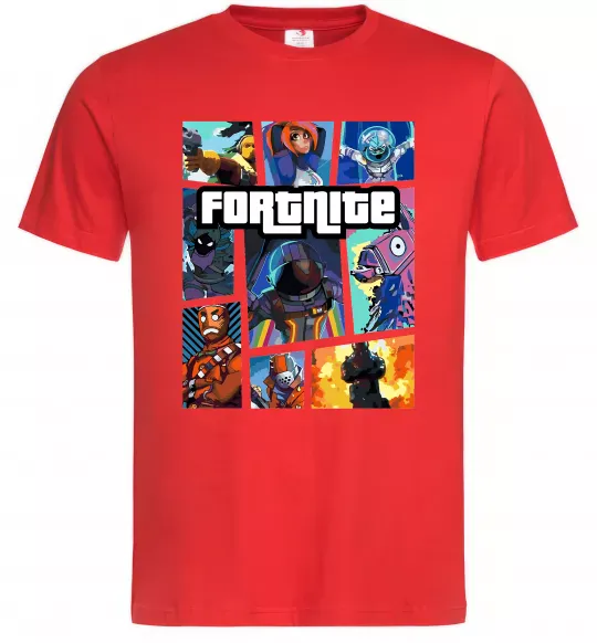 Чоловіча футболка Fortnite GTA art Червоний фото
