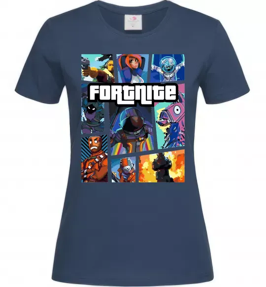 Жіноча футболка Fortnite GTA art Темно-синій фото