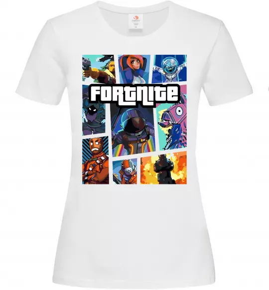 Жіноча футболка Fortnite GTA art Білий фото