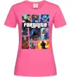 Жіноча футболка Fortnite GTA art Яскраво-рожевий фото