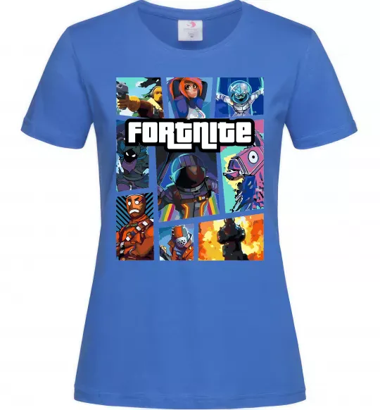 Жіноча футболка Fortnite GTA art Яскраво-синій фото