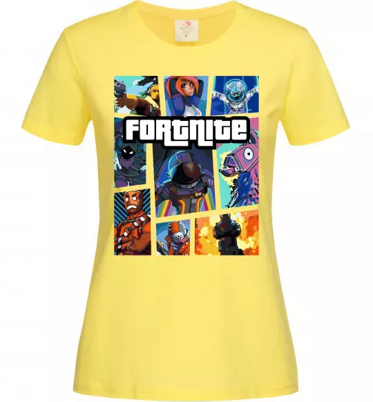 Жіноча футболка Fortnite GTA art Лимонний фото