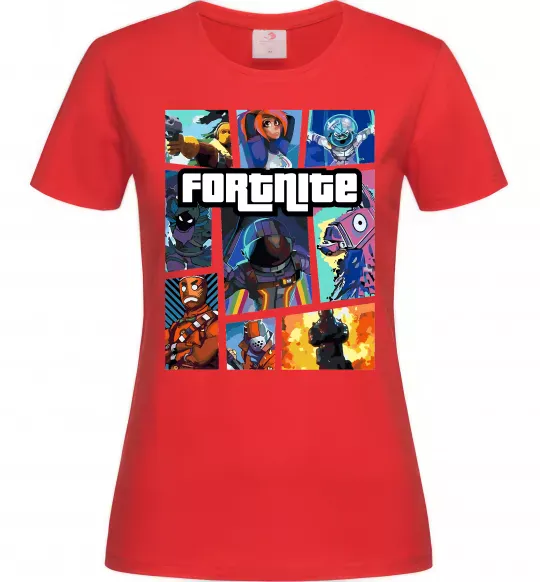 Жіноча футболка Fortnite GTA art Червоний фото