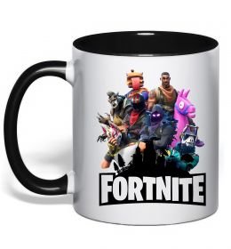 Чашка з кольоровою ручкою Fortnite characters
