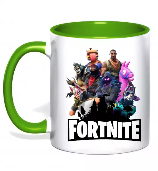 Чашка с цветной ручкой Fortnite characters Зеленый фото