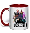 Чашка с цветной ручкой Fortnite characters Красный фото