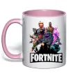 Чашка с цветной ручкой Fortnite characters Нежно розовый фото