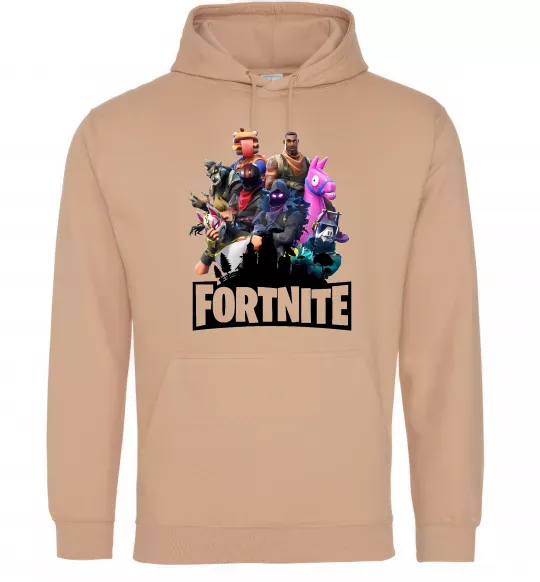 Женская толстовка (худи) Fortnite characters Песочный фото