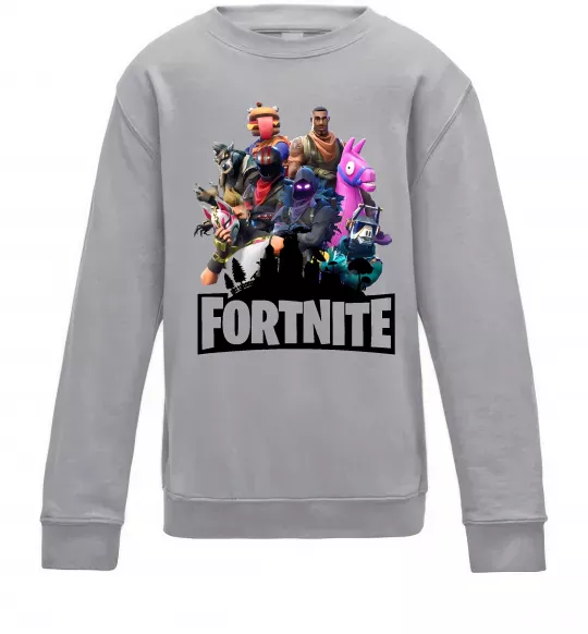 Дитячий світшот Fortnite characters Сірий меланж фото