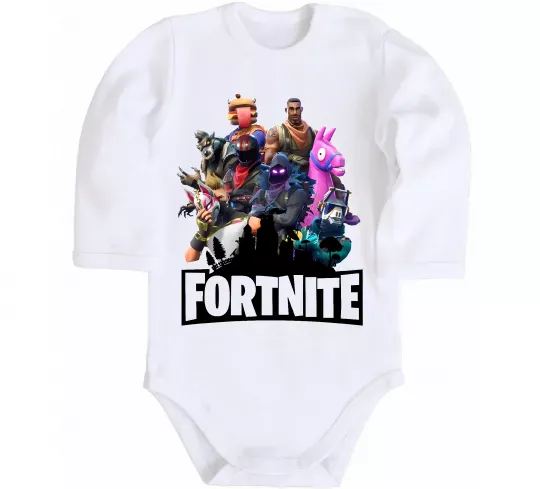 Дитячий бодік Fortnite characters Білий фото