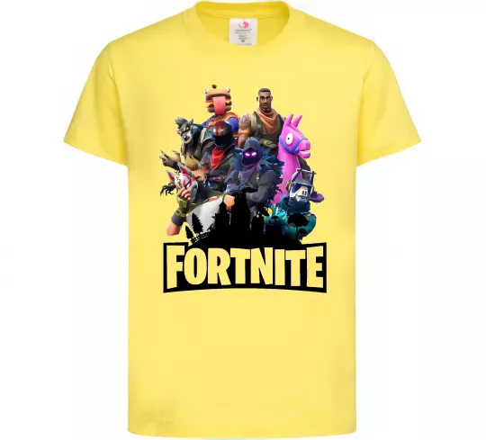 Дитяча футболка Fortnite characters Лимонний фото