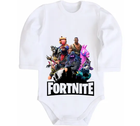 Детский боди Fortnite characters Белый фото