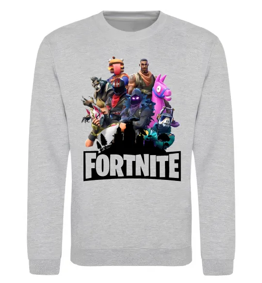 Свитшот Fortnite characters Серый меланж фото