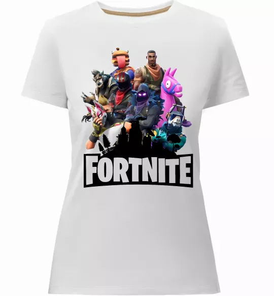 Женская премиум футболка Fortnite characters Белый фото