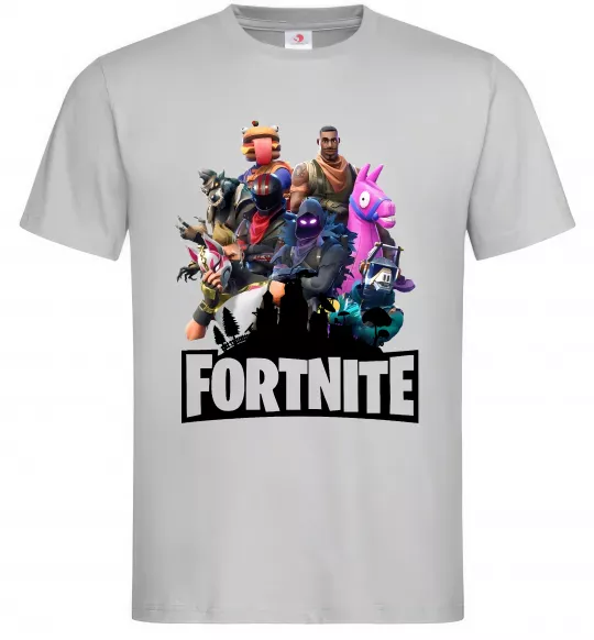 Мужская футболка Fortnite characters Серый фото