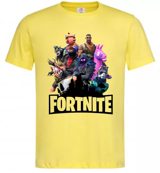 Мужская футболка Fortnite characters Лимонный фото