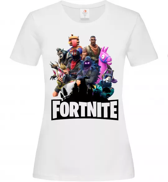Жіноча футболка Fortnite characters Білий фото