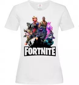 Жіноча футболка Fortnite logo Білий фото
