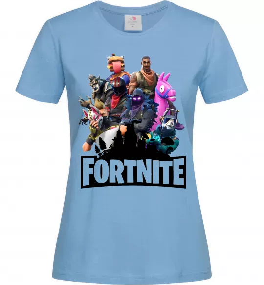 Жіноча футболка Fortnite characters Блакитний фото