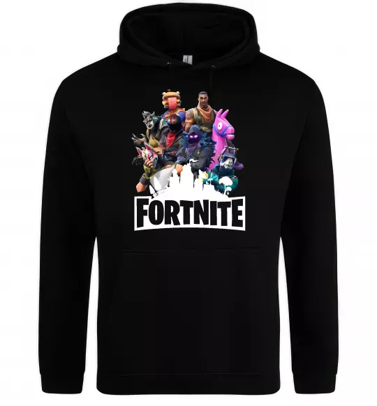 Женская толстовка (худи) Fortnite characters Черный фото