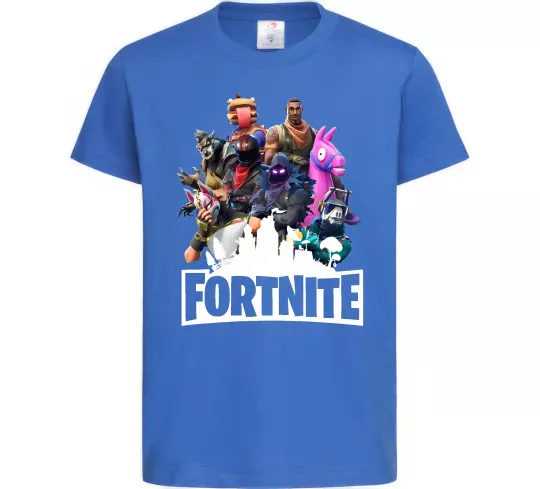 Дитяча футболка Fortnite characters Яскраво-синій фото