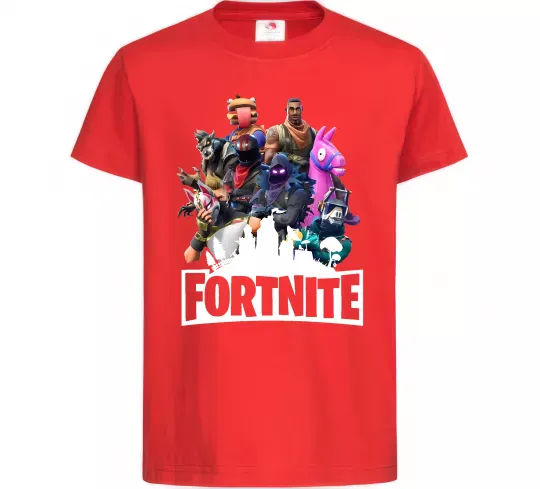 Дитяча футболка Fortnite characters Червоний фото