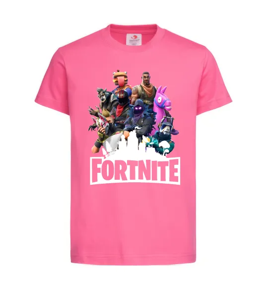 Детская футболка Fortnite characters Ярко-розовый фото