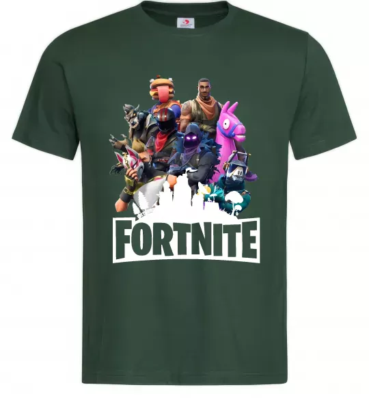 Мужская футболка Fortnite characters Темно-зеленый фото