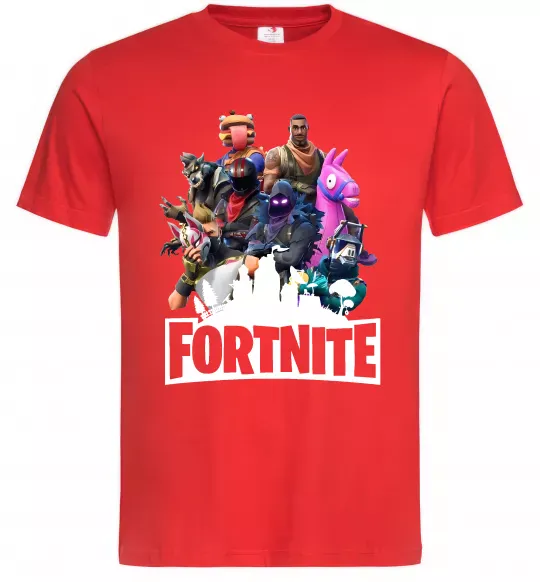 Мужская футболка Fortnite characters Красный фото