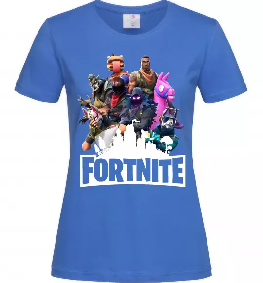 Жіноча футболка Fortnite characters Яскраво-синій фото