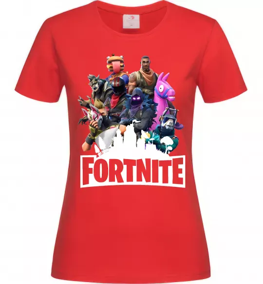 Жіноча футболка Fortnite characters Червоний фото