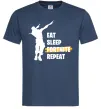 Мужская футболка Eat sleep fortnite repeat Темно-синий Мужская футболка Eat sleep fortnite repeat Темно-синий фото