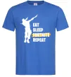 Мужская футболка Eat sleep fortnite repeat Ярко-синий Мужская футболка Eat sleep fortnite repeat Ярко-синий фото