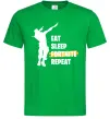 Мужская футболка Eat sleep fortnite repeat Зеленый Мужская футболка Eat sleep fortnite repeat Зеленый фото