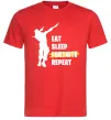 Мужская футболка Eat sleep fortnite repeat Красный Мужская футболка Eat sleep fortnite repeat Красный фото