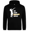 Чоловіча толстовка (худі) Eat sleep fortnite repeat Чорний фото