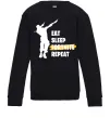 Детский Свитшот Eat sleep fortnite repeat Черный Детский Свитшот Eat sleep fortnite repeat Черный фото