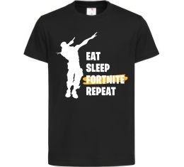 Детская футболка Eat sleep fortnite repeat