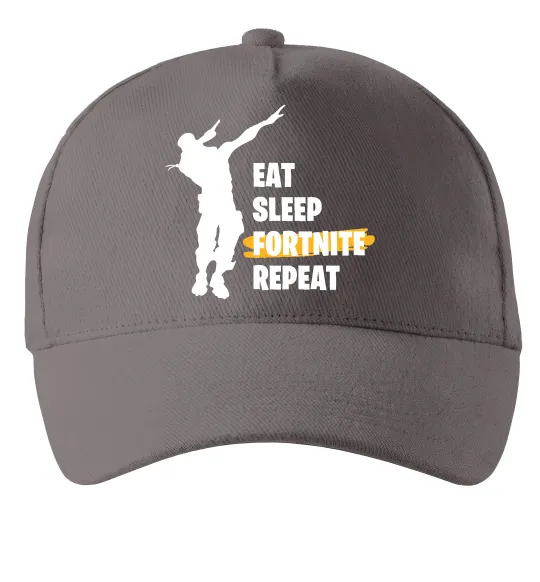 Кепка Eat sleep fortnite repeat Серый фото