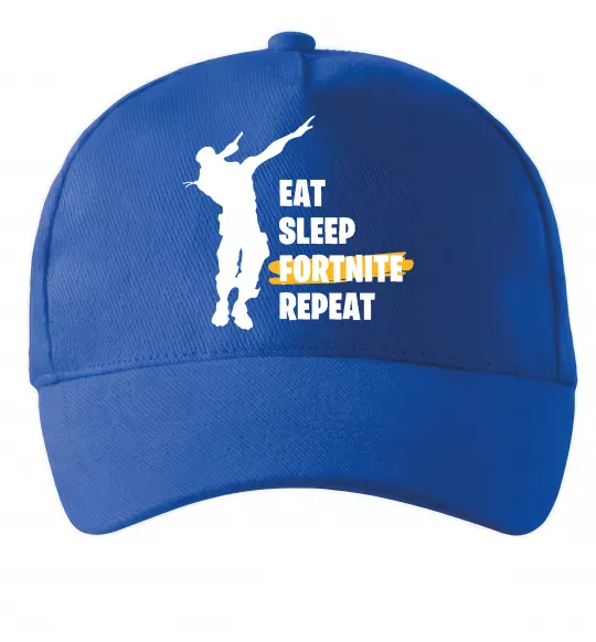 Кепка Eat sleep fortnite repeat Ярко-синий фото