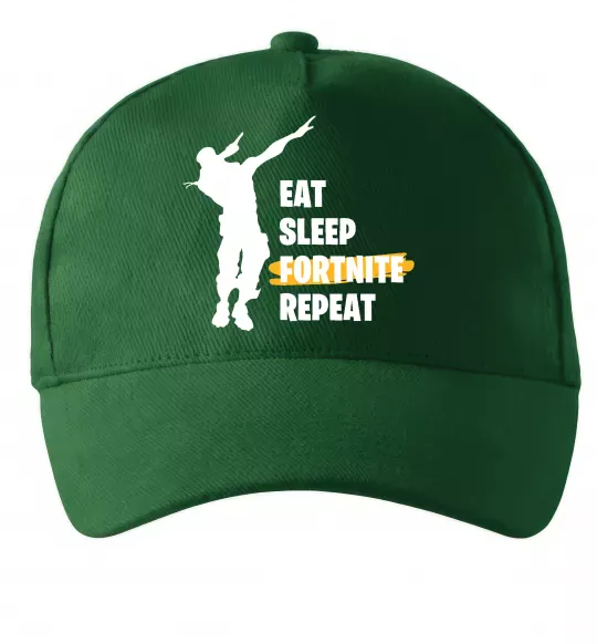 Кепка Eat sleep fortnite repeat Темно-зеленый фото